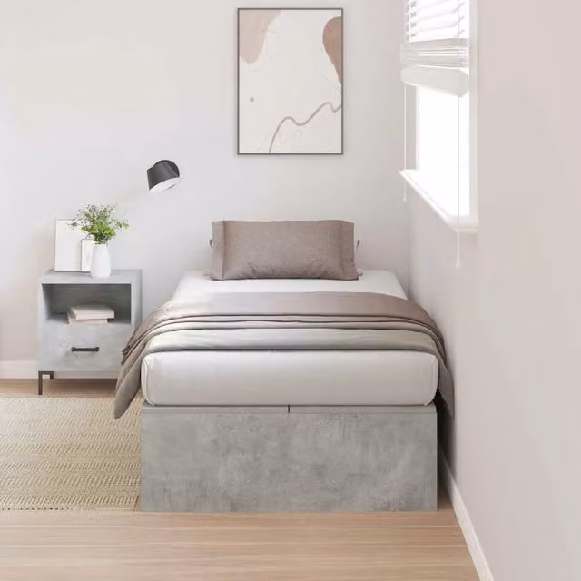 Struttura letto con contenitore Grigio cemento 90 x 200 cm 3335344
