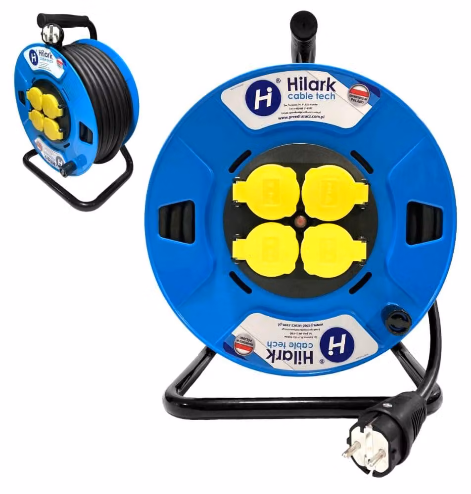 Cavo di prolunga in gomma H05RR-F 3x1,5, 30 m, su avvolgicavo