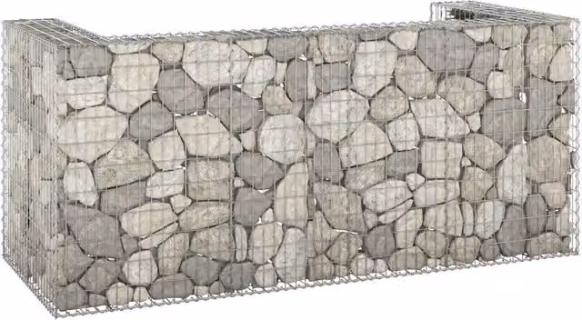 Gabbione per Bidoni in Acciaio Zincato 254x100x110 cm 151300