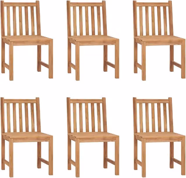Sedie da Giardino 6 pz con Cuscini in Legno Massello di Teak 3073117