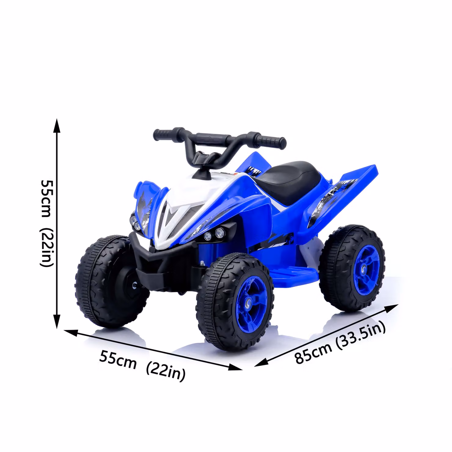 Quad elettrico per bambini Aosom 12V con due velocità e movimento avanti/indietro, Blu, L 85 x P 55 x H 55,3 cm – 2