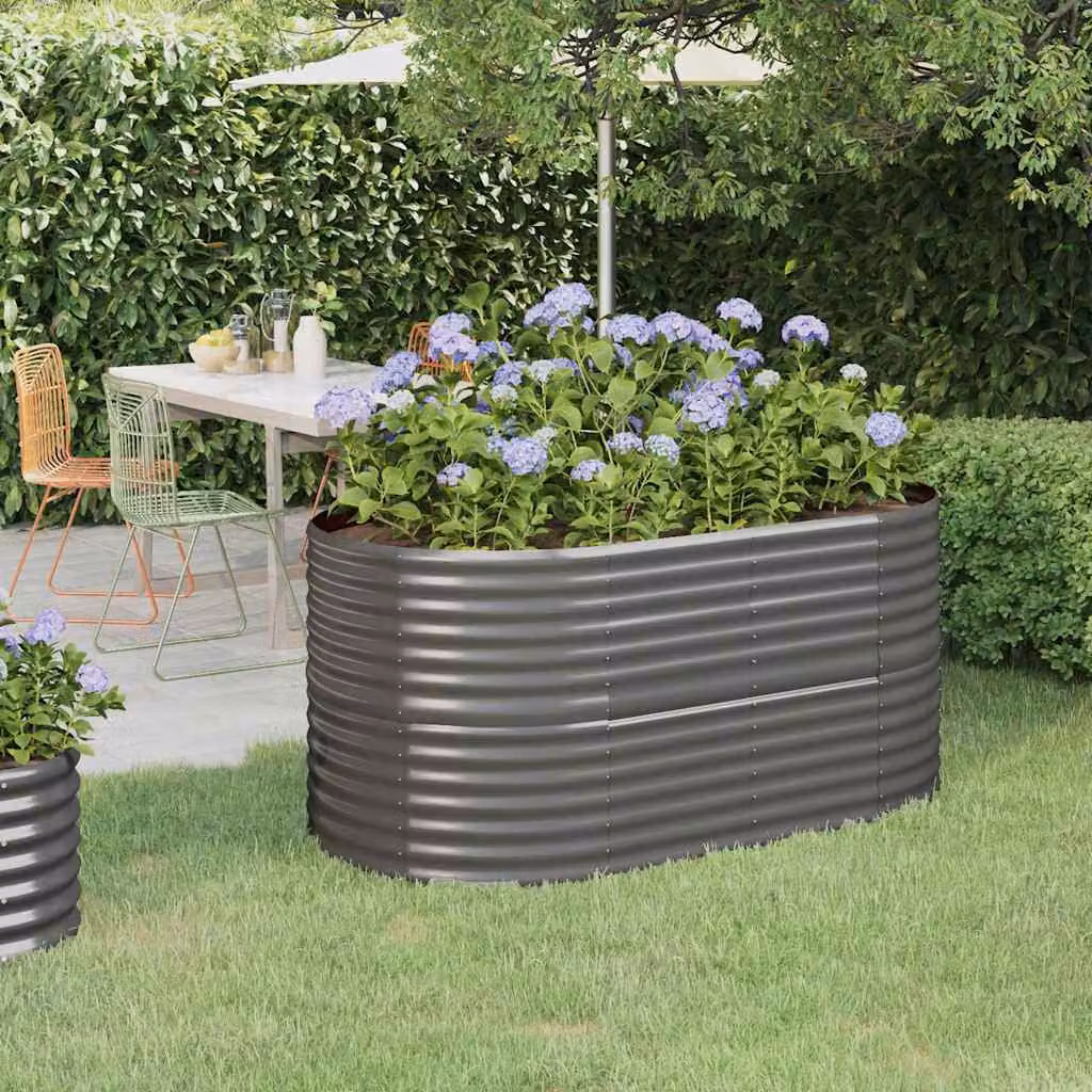 Letto rialzato da giardino vidaXL in acciaio zincato grigio L: 152 cm, P: 80 cm, H: 68 cm