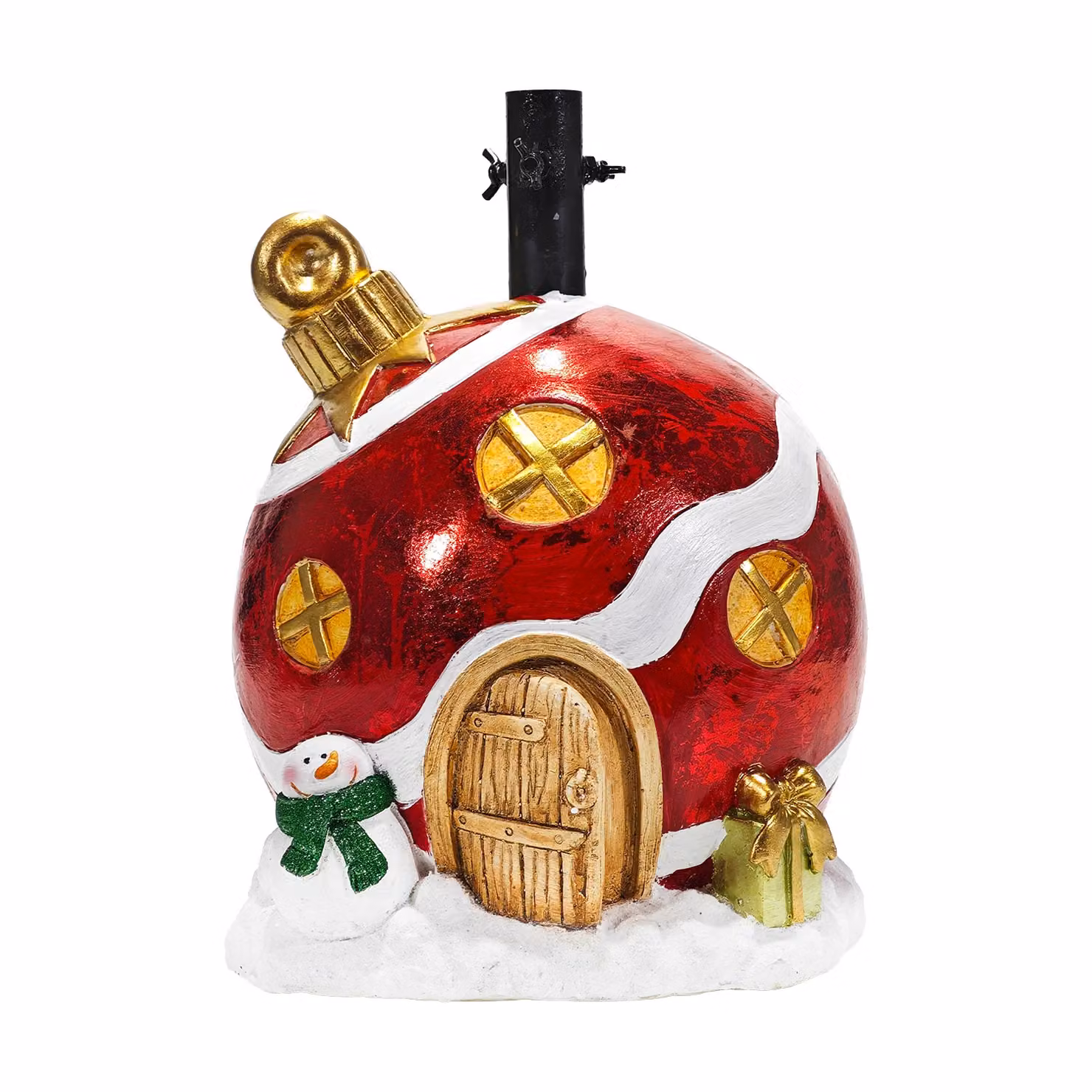 Base Albero Palla Natalizia VESTIAMO CASA, colore rosso e nero, H 43 cm x L 33 cm x P 32 cm – 1