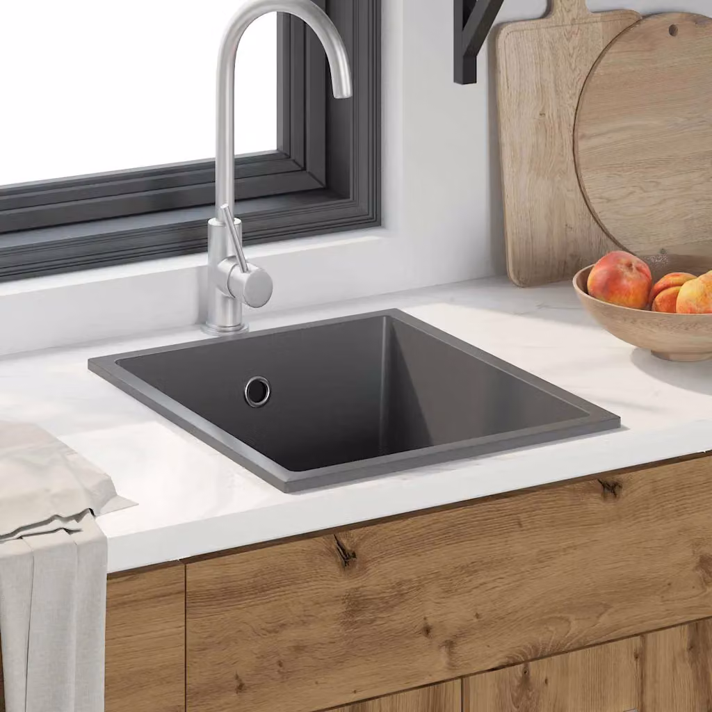 Lavello da cucina vidaXL in granito grigio L 38 cm x P 44 cm x H 20 cm