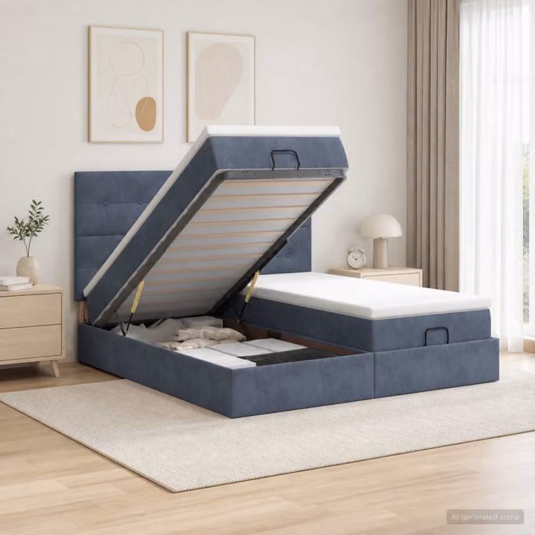 Letto ottomano con materasso 2 pz vidaXL in velluto con base a sollevamento L/P/H: 200 x 200 x 88 cm