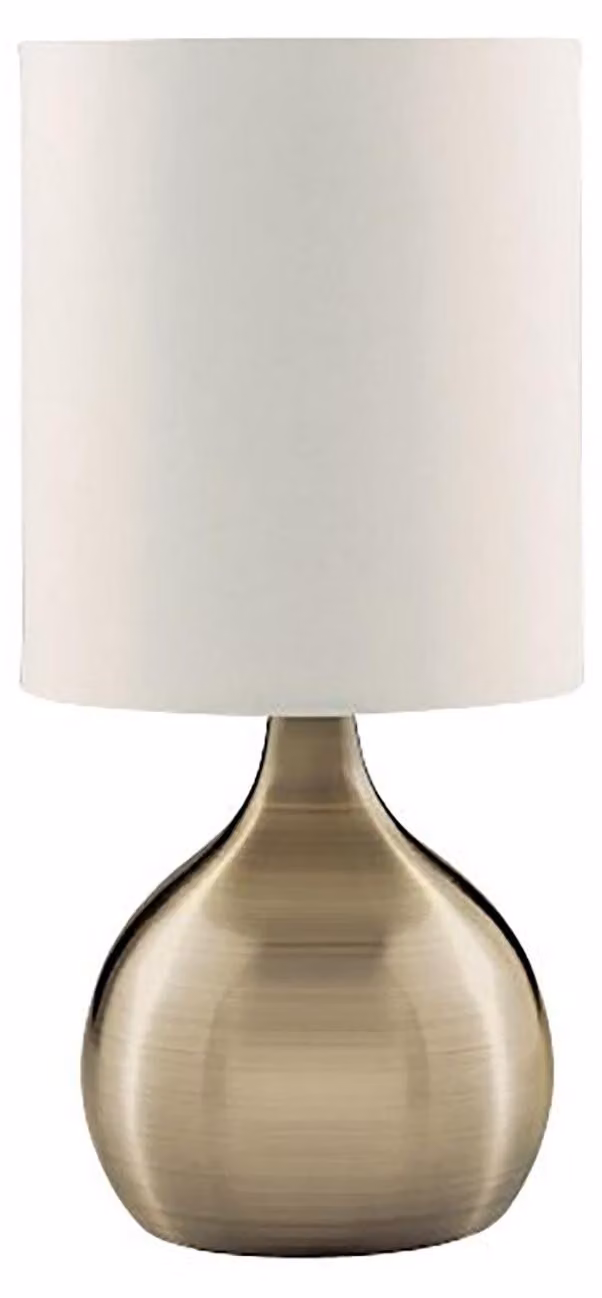 Abatjour Contemporaneo Tocco Acciaio Ottone Tessuto 1 Luce E14