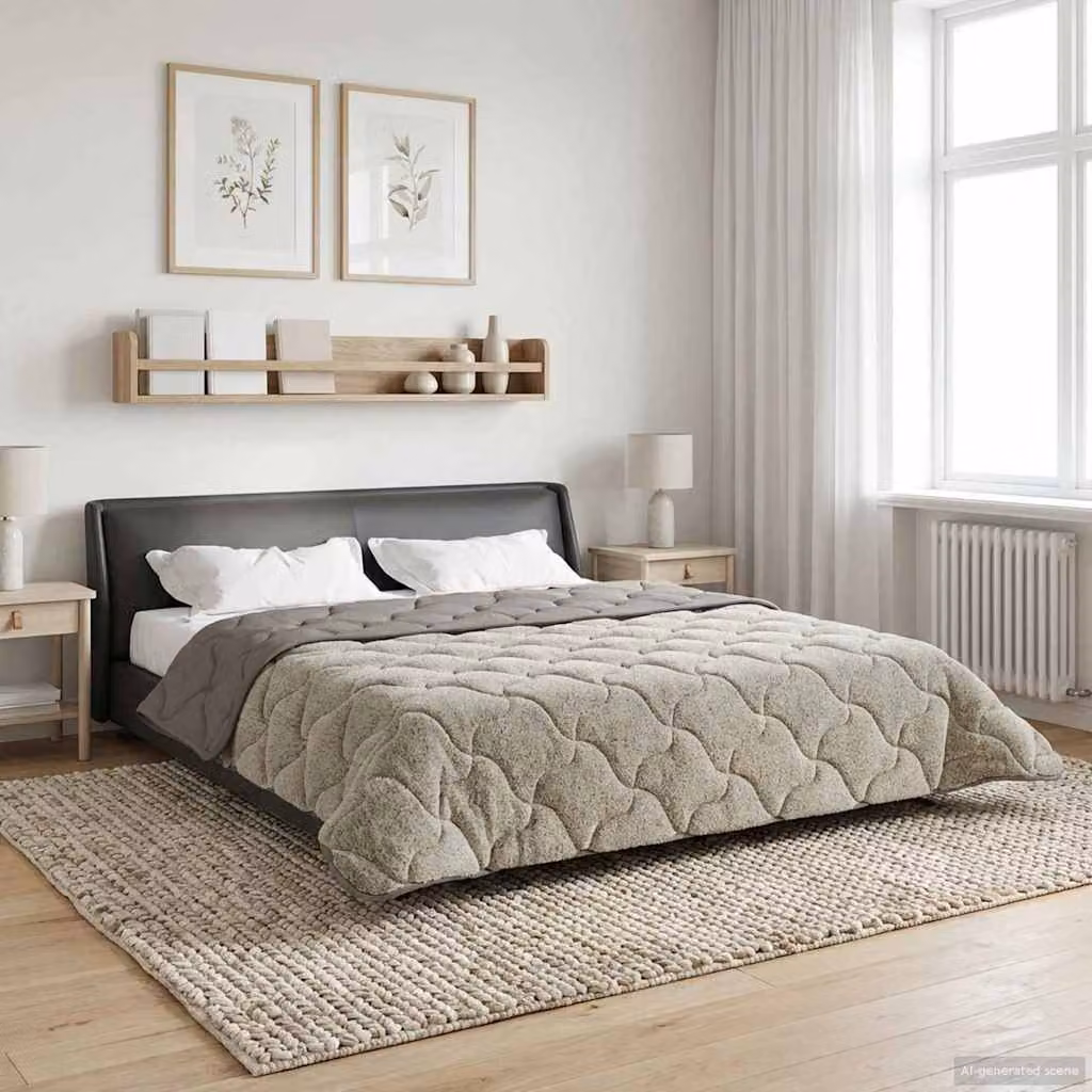 vidaXL Piumone Invernale in Microfibra Traspirabile e Reversibile, Grigio, 200 x 200 cm