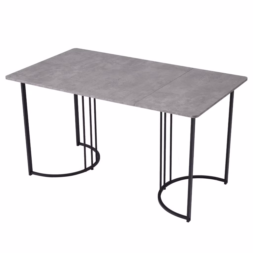 Tavolo da pranzo moderno WISHDOR rettangolare in MDF laminato e metallo, grigio, L: 140 cm, P: 80 cm, H: 75 cm – 2