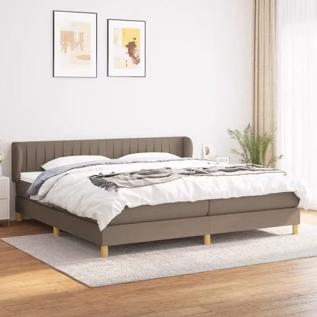 Letto Ibrido con Giroletto a Molle e Materasso vidaXL, Colore Beige, L/P: 200 x 200 cm – 1