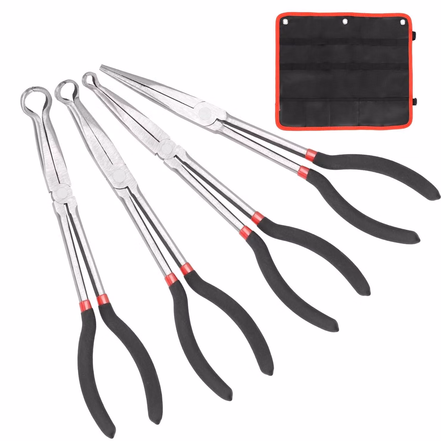 Set di 4 morsetti per tubi flessibili, adatti a tubi flessibili da 1/4", 1/2" e 3/4"