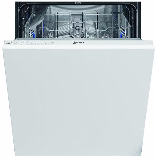Lavastoviglie da incasso a scomparsa totale Indesit IN2IE14CNP80, 14 coperti, Classe E, Bianco, L: 59,6 cm, H: 82 cm, P: 55,5 cm