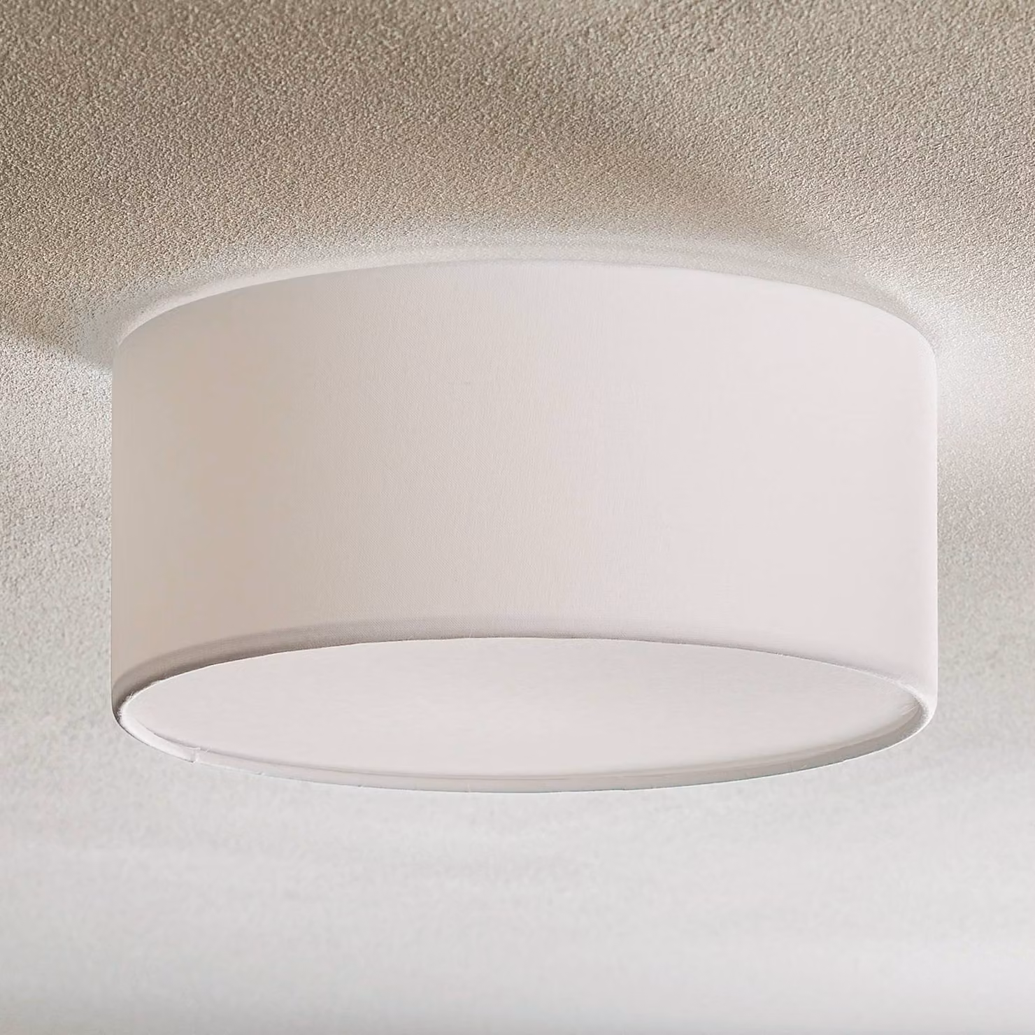 Plafoniera soffitto Rondo TK Lighting, dimmerabile, Bianco / Opale, Camera da letto, Tessuto / Stoffa / Seta, Moderno, Plafoniera
