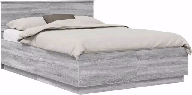 Letto matrimoniale | Letto per adulti | Struttura del letto con testiera Grigio Sonoma 160 x 200 cm