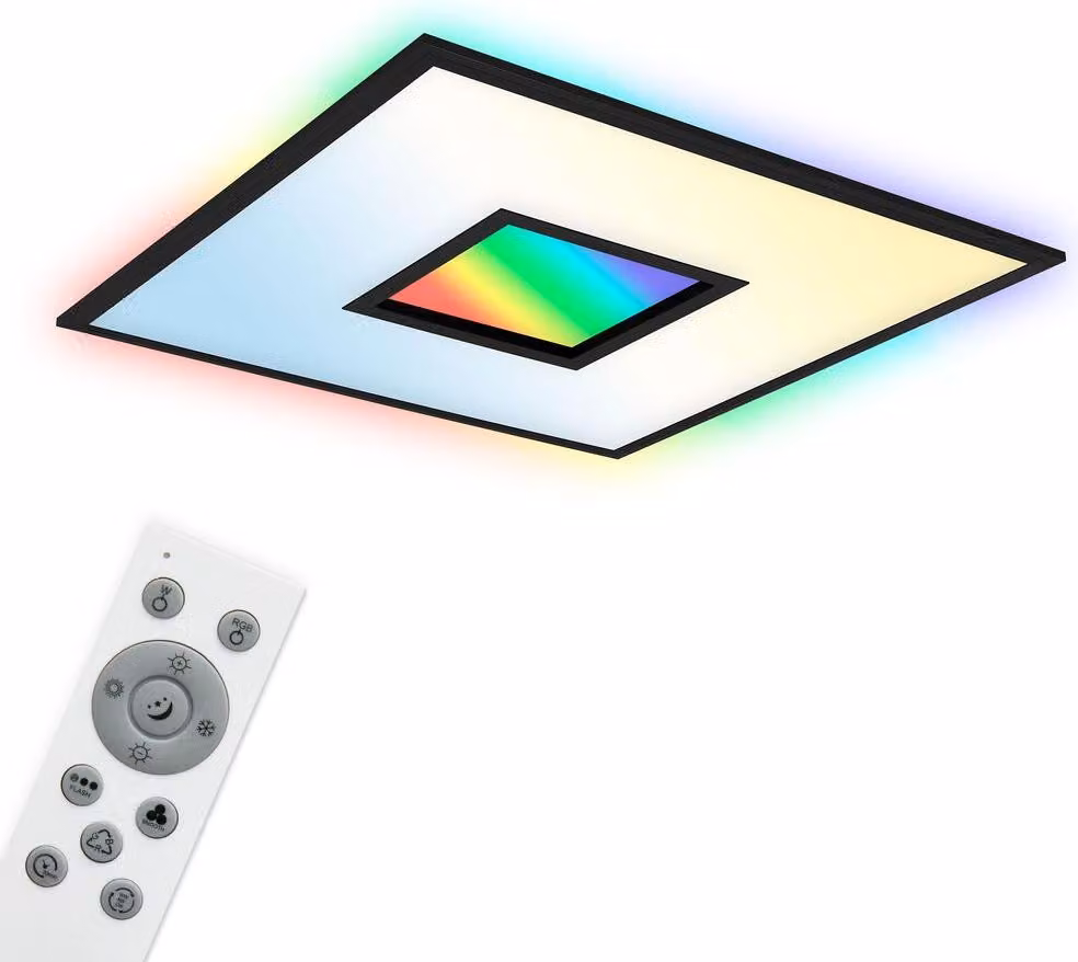 Pannello LED CCT RGB luce interna dimmerabile telecomando 24W metallo nero Telefunken