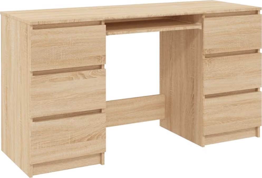 Scrivania Rovere Sonoma 140x50x77 cm in Legno Multistrato