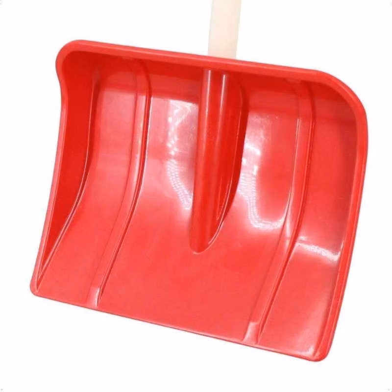 Pala da neve per bambini (plastica) - rossa - con manico in legno (76 cm) | Pala da neve