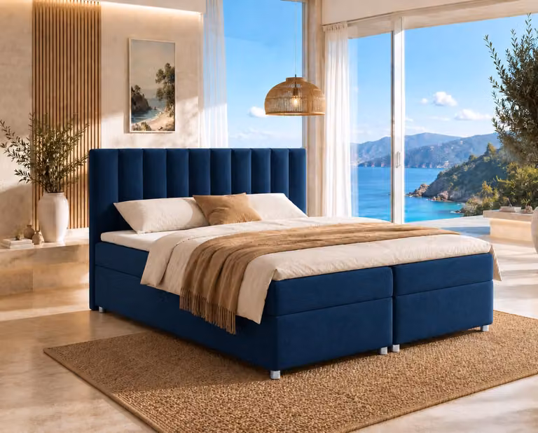 Best For Home Trinity K-10 letto a molle insacchettate | letto con rete a molle Bonell incl. topper | letto imbottito 180x200 con consegna a domicilio