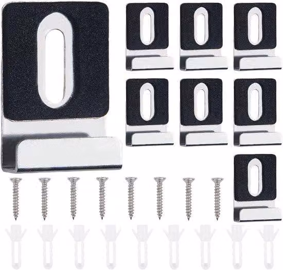 Robusti morsetti a specchio in acciaio inossidabile, set da 8 pezzi, argento, 6 mm