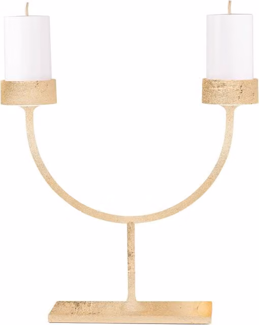 Lampada da tavolo LED senza fili Perpetua di Zafferano con finitura foglia oro, design a due bracci ricaricabile e dimmerabile, protezione IP54
