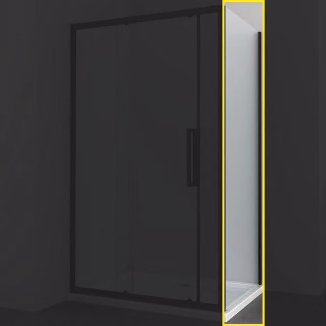 Ogomondo lato fisso per porta scorrevole slide 2 black nero cristallo 6 mm *** misure 77-79xh195 cm, confezione 1
