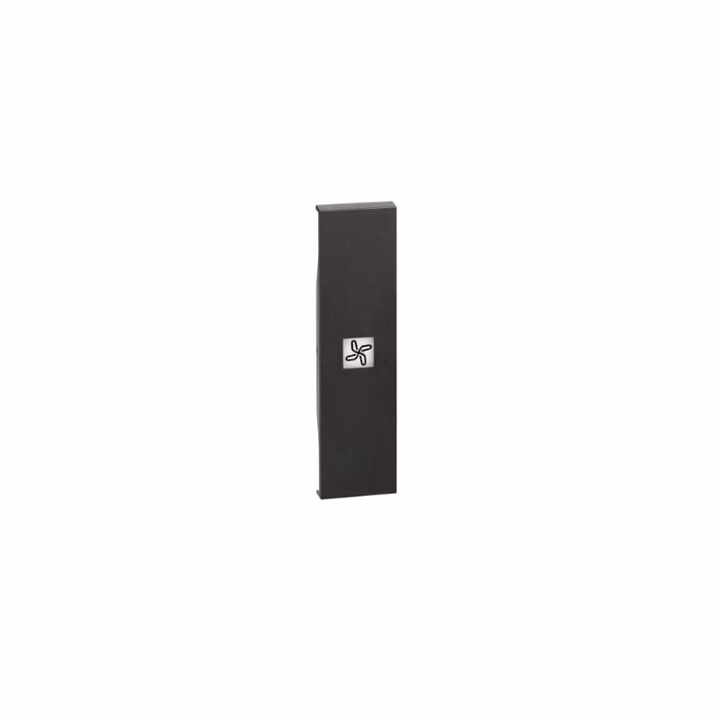 Cover illuminabile BTicino Living Now con simbolo ventola 1 modulo - nero KG01RN