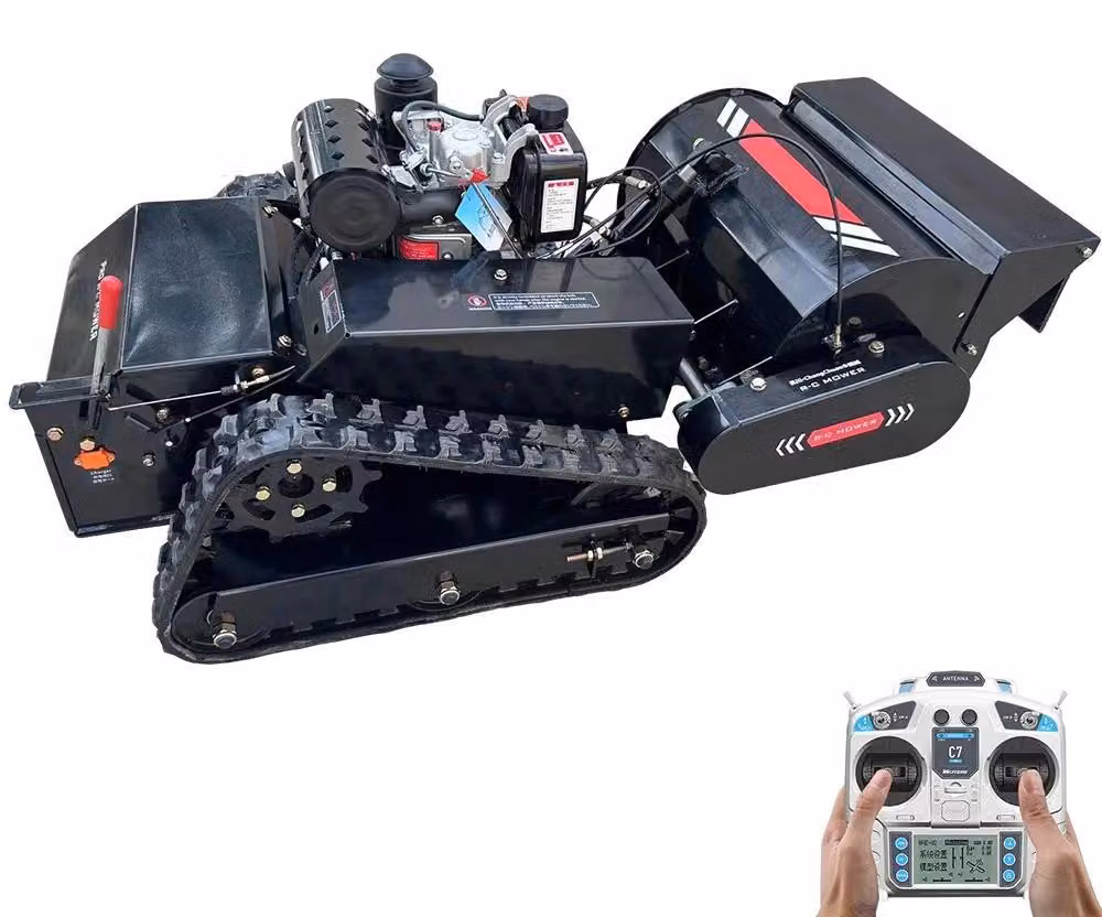 Tosaerba diesel a spazzola - Tosaerba professionale con controllo remoto wireless - Regolazione idraulica dell'altezza di taglio - Larghezza di lavoro di 60 cm - Motore a 4 tempi senza spazzole - Tritafieno integrato