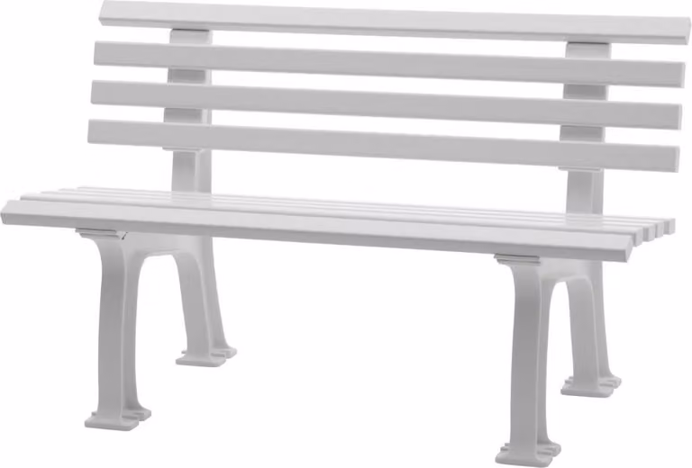 Panchina da giardino Antigua | 2 posti | Bianco | HxLxP 74x120x54cm | Plastica resistente agli agenti atmosferici e ai raggi UV | Panchina da parco Panchina da esterno Balcone da giardino Terrazza