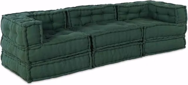Unità di Divano Modulare Tessuto Verde 210 x 70 x 56 cm 3315077