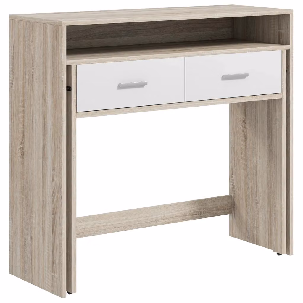 Tavolo console allungabile XYLO con 2 cassetti in legno effetto quercia L 95 cm, P 35 cm, H 87 cm – 2
