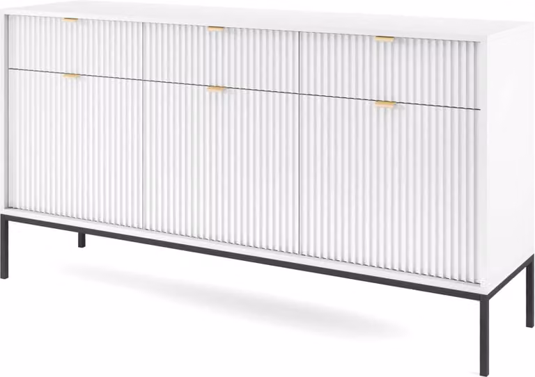 FURNLUX Credenza Avon Bianco 154cm / Colore principale: Bianco / Dimensioni: 154 x 83 x 39 cm