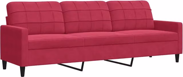 Divano | Divano da soggiorno | Sofa a 3 Posti Rosso Vino 210 cm in Velluto