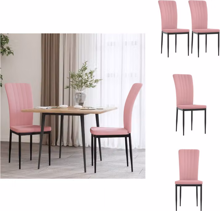 vidaXL Sedie da pranzo 2 pz. Velluto rosa - Sedie da pranzo