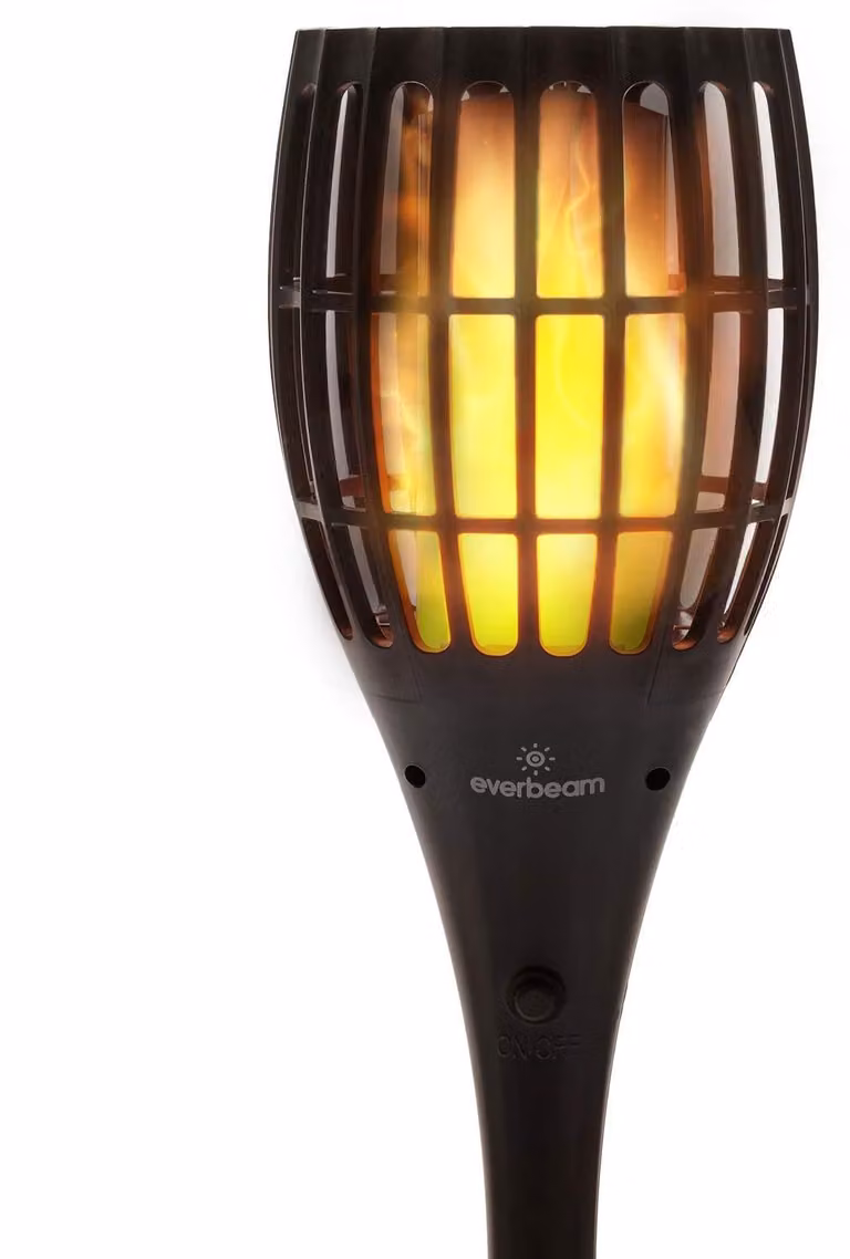 Torcia solare con fiamma lampeggiante, resistente all'acqua e facile da installare