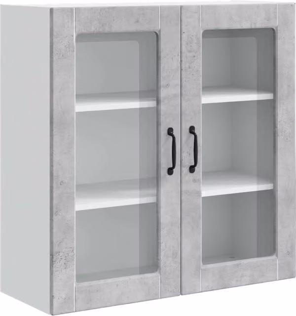 Mobile da parete moderno HELLOSHOP26 per cucina o soggiorno in legno composito grigio opaco L: 80 cm, P: 31 cm, H: 80 cm