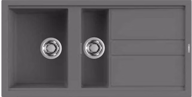 Lavello Elleci Incasso 2 vasche 100 x 51 Best 475 Keratek Plus Grigio Dark Grey LKB47599