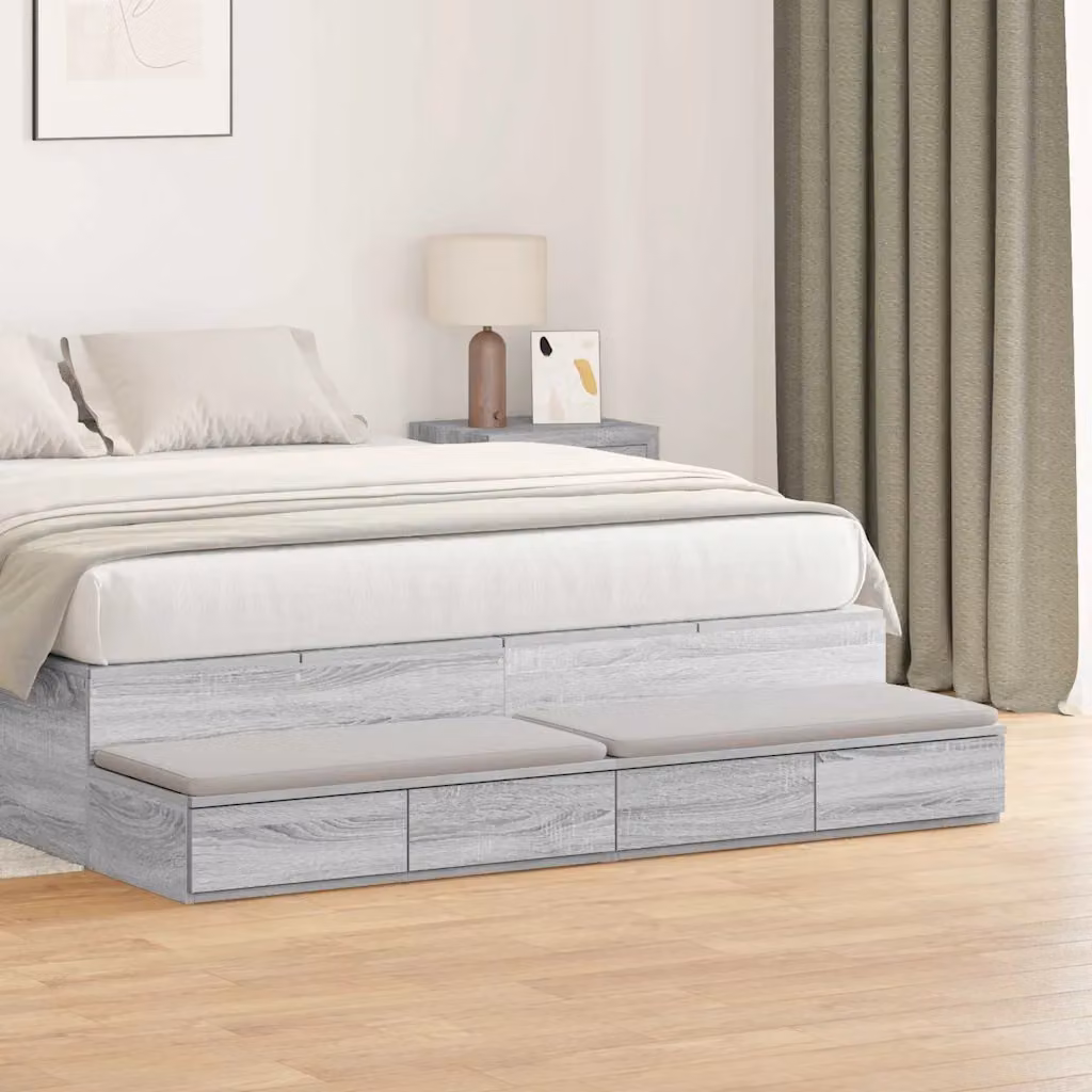 Cassetti per letto vidaXL Grigio Sonoma L 150 cm x P 36,5 cm x H 16,5 cm