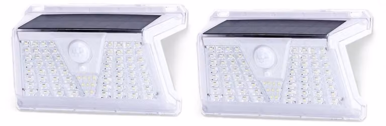 confezione da 2 Sensori solari Lampada da parete Lampada da parete 73LEDS 260 Lumen 6500K bianco freddo Lampada da esterno Lampada da esterno