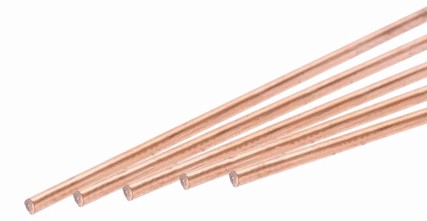 5 barre tonde in rame, diametro 1,2 mm x 250 mm, massicce