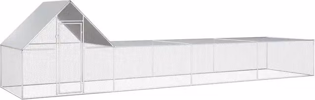 Pollaio in acciaio zincato color argento CFW7111914 L: 8 m, P: 2 m, H: 2 m – 1