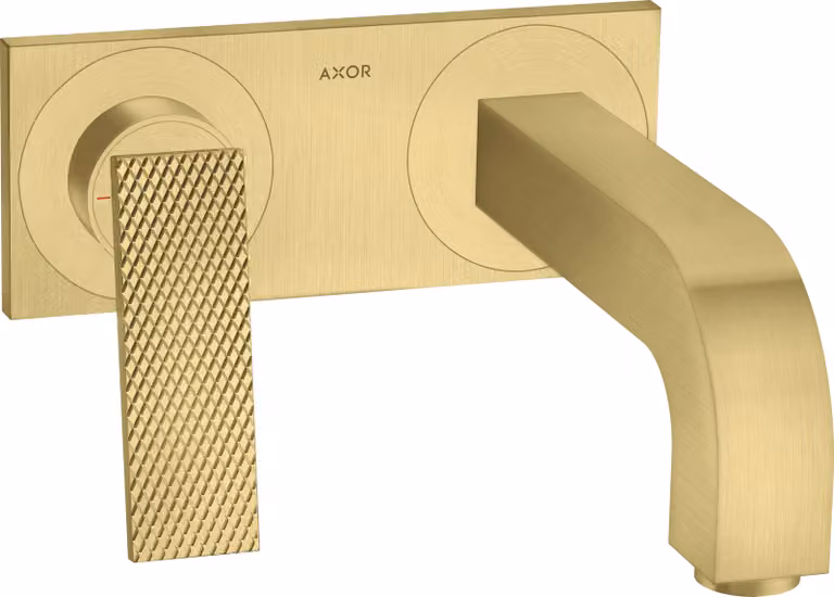 hansgrohe AXOR Citterio Mitigeur de lavabo, finition losange, encastré, saillie 220mm, vidage non verrouillable, avec plaque, 39171950, 39171950