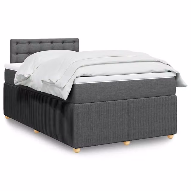 Letto con Giroletto a Molle e Materasso Ibrido vidaXL, Grigio e Bianco, L/P/H: 120 x 200 cm