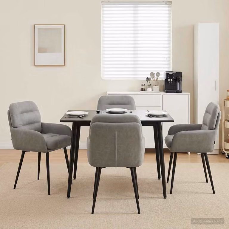 Set di 4 sedie da pranzo vidaXL in velluto grigio con design moderno per cucina e sala da pranzo L/P/H: 59 x 59,5 x 90 cm