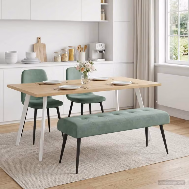 Panchina moderna vidaXL in velluto verde con bottoni imbottiti L: 110 cm, P: 40 cm, H: 46 cm