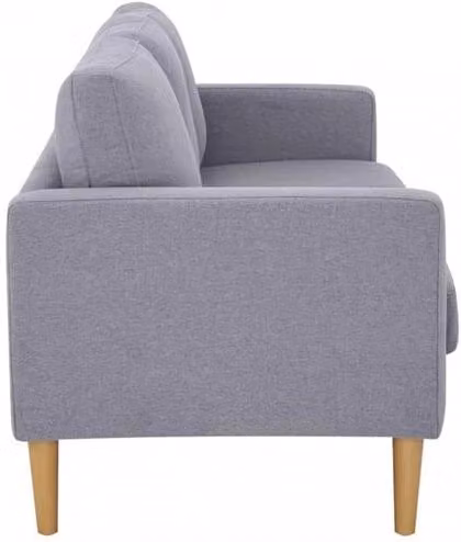DIVANO A 3 POSTI CON GAMBE IN LEGNO GRIGIO CHIARO 177X73X82CM