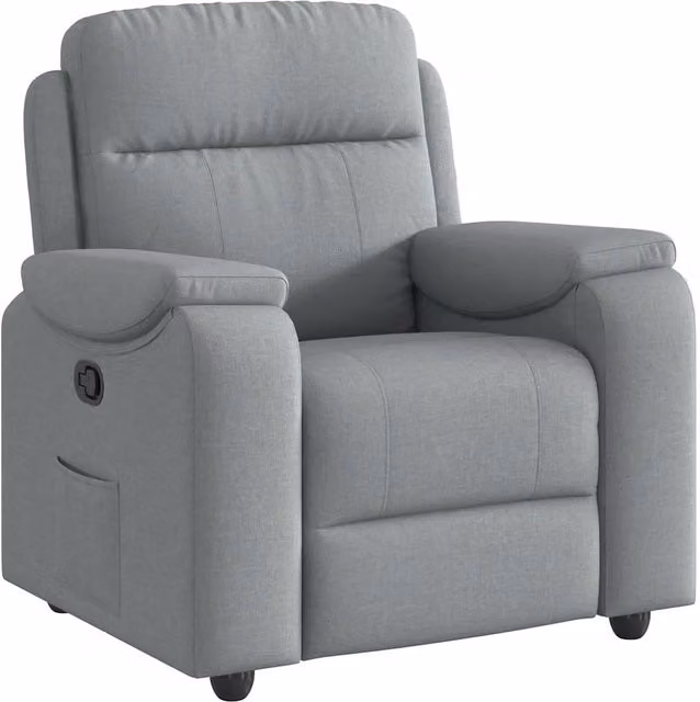 Poltrona | Sedia Relax Reclinabile in Tessuto Grigio Chiaro