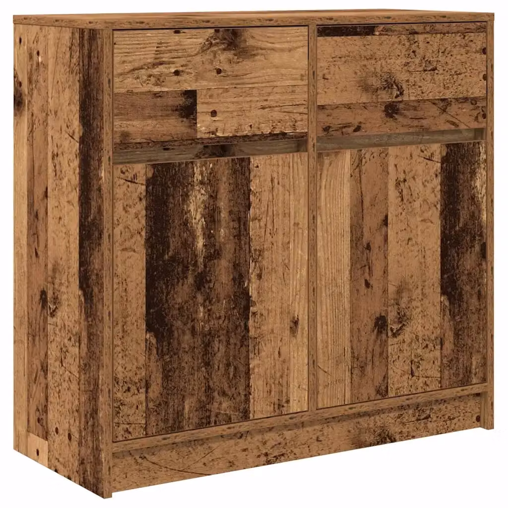 Credenza Buffet Design Mania in Legno Antico Marrone per Cucina e Soggiorno L: 80 cm, P: 34 cm, H: 76 cm – 2
