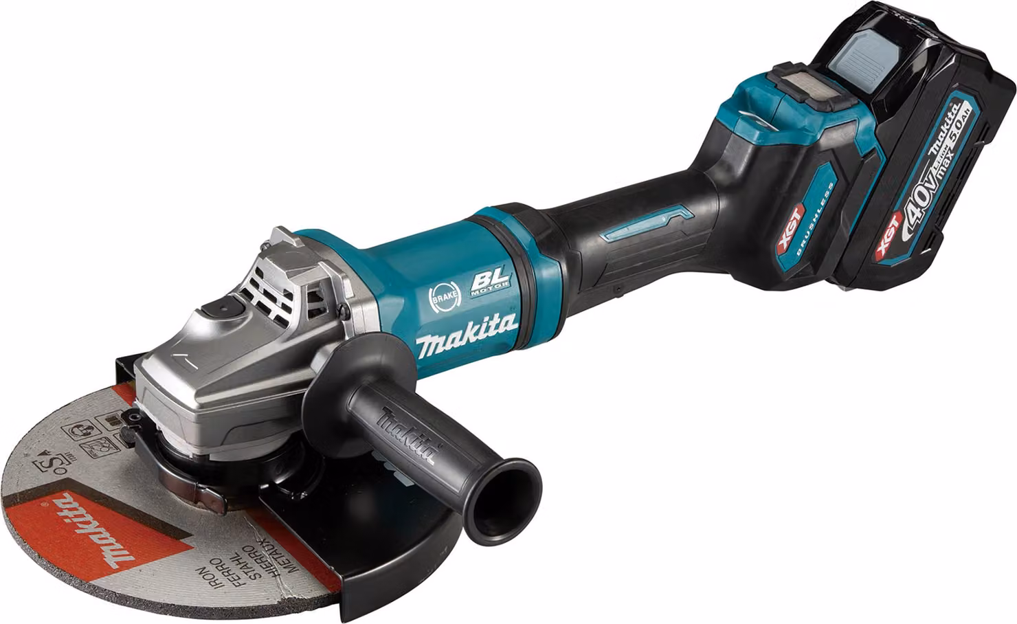 Makita XGT GA038GT201 - Smerigliatrice angolare - a batteria - 230 mm - 2 batterie, caricabatterie incluso - 40 V