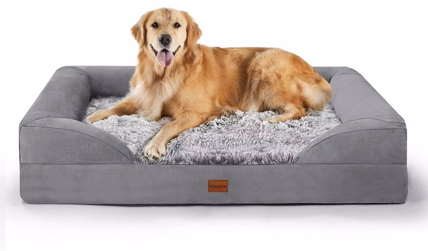 Cuccia per cani, taglia XL, ortopedica, 112 x 81 x 20 cm, grigia, con imbottitura in schiuma di 9,5 cm e fodera lavabile