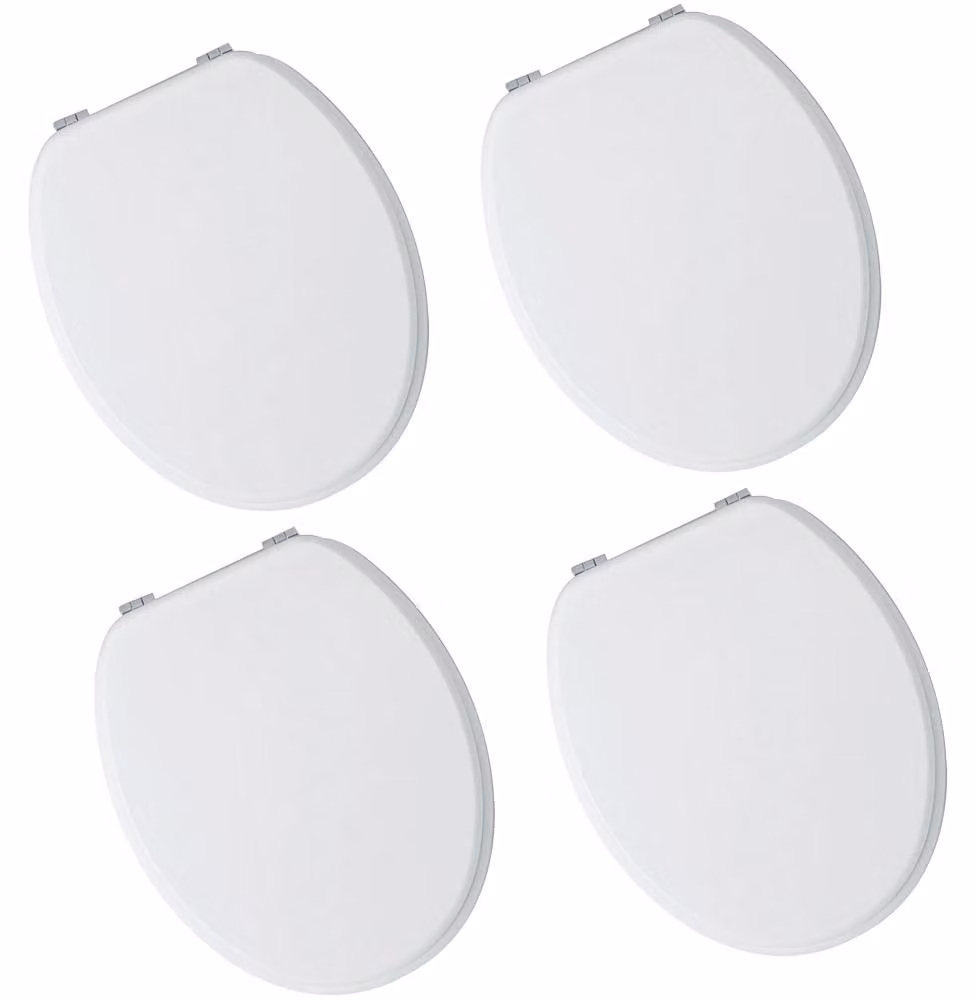 Schläfer 4665104 | Joker- Confezione 4Pz, Sedile Copriwater Universale, Tavoletta Wc, Sedile Wc, Tavoletta Copri Wc Bagno in Legno Mdf Laccato, Cerniere in Metallo Regolabili. Bianco Lucido