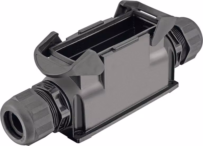 HARTING Han ECO Mod. 24 Alloggiamento base con pressacavo, 2xM40 uscita cavo laterale, con 2 staffe trasversali - 1 pezzo